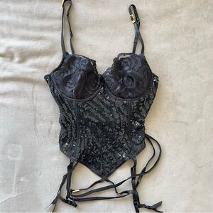 2000s Victoria secret sequenced corset top